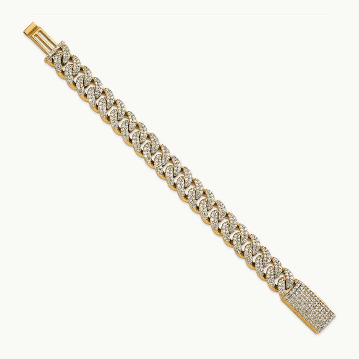 4mm Pavé Cuban Link Bracelet, 11.50 ct tw Lab-Grown Diamond