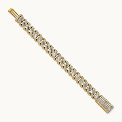 4mm Pavé Cuban Link Bracelet, 11.50 ct tw Lab-Grown Diamond