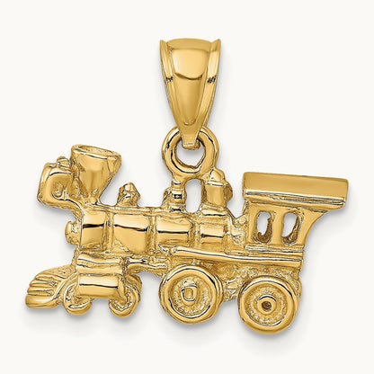3-D Locomotive Charm, 14K