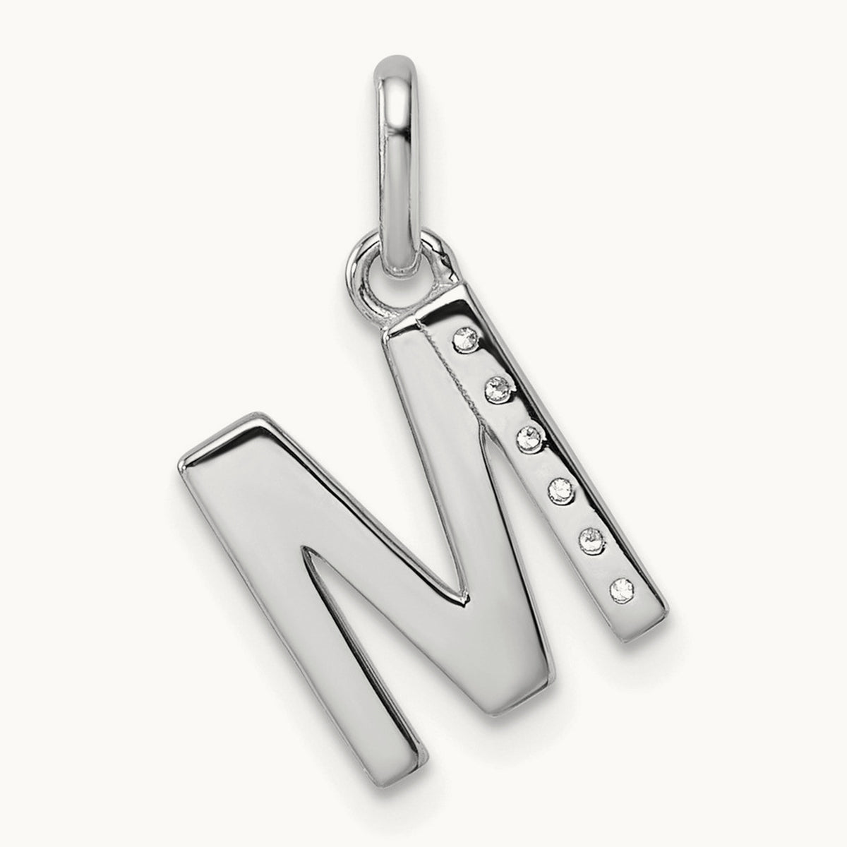 Twisted Diamond Charm — 14K White Gold, M