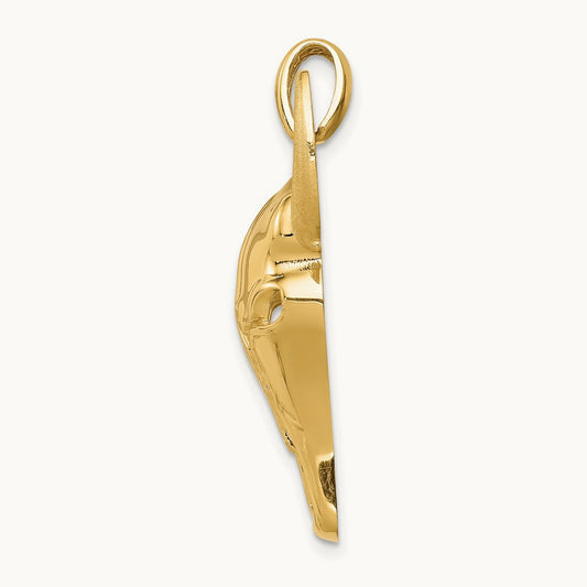Steer Skull Pendant, 14K