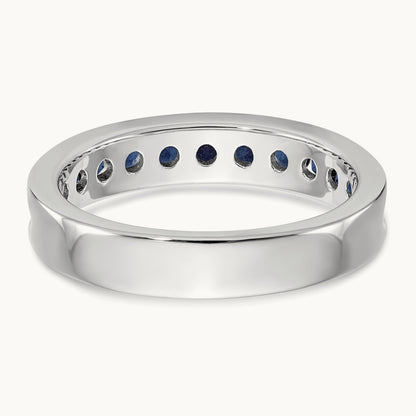 Blue Diamond Band, 14K White Gold