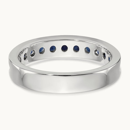 Blue Diamond Band, 14K White Gold