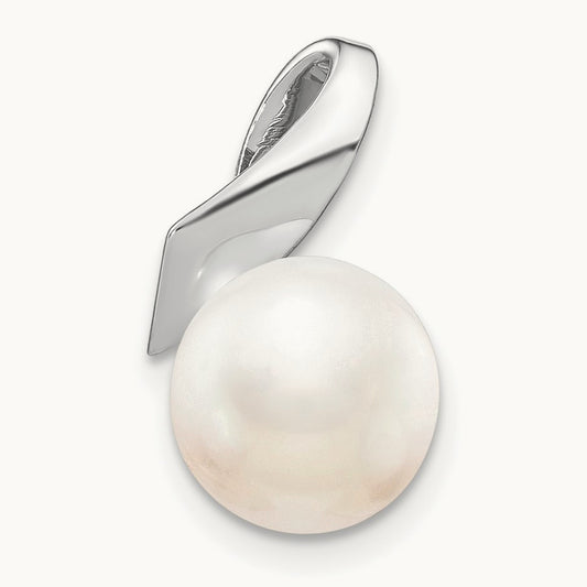 8- Button FWC Pearl Satin Finish Pendant Slide, 9mm, 14K White Gold