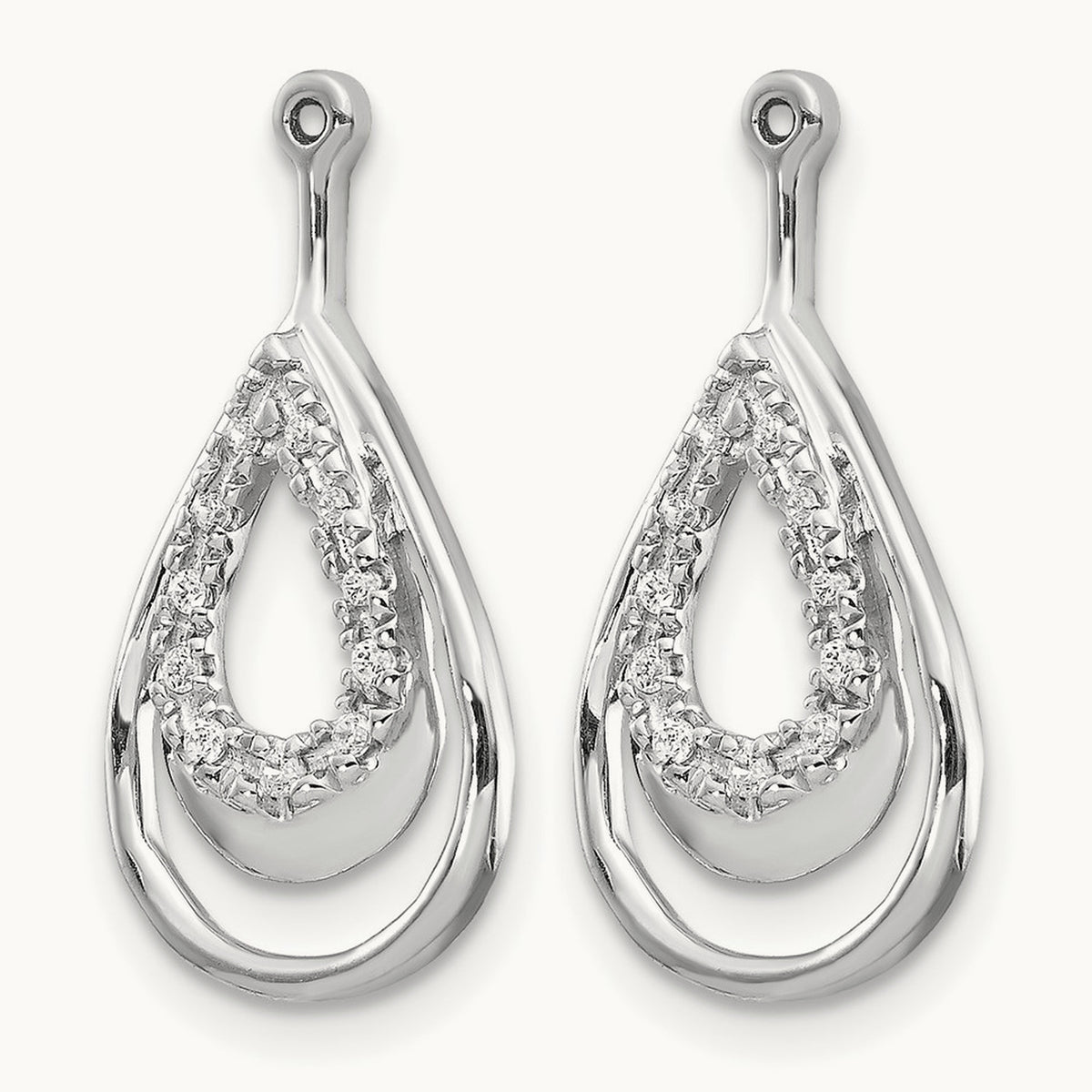 Teardrop Earring Jackets, 0.05 ct tw Lab-Grown Diamond