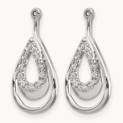 Teardrop Earring Jackets, 0.05 ct tw Lab-Grown Diamond
