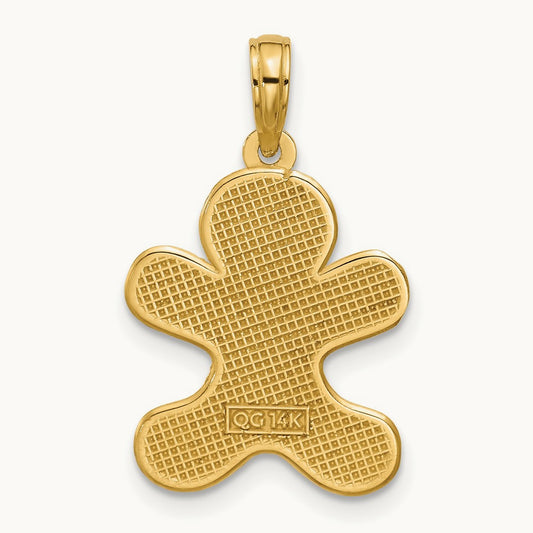 Polished Gingerbread Pendant, 14K