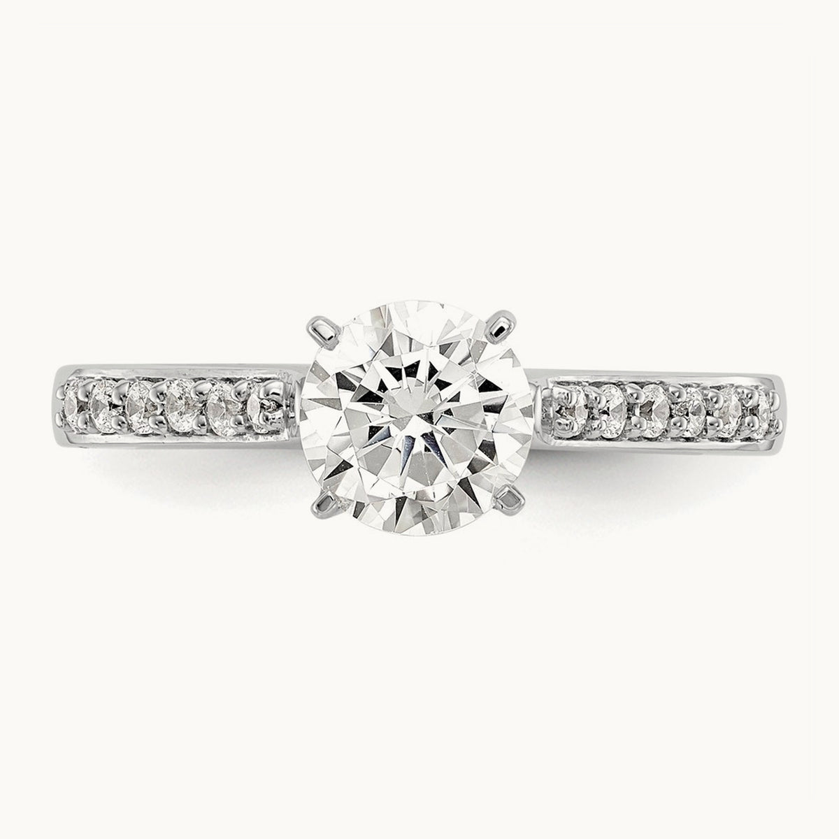 Semi-Mount Peg Engagement Ring, 0.15-0.25 ct tw Lab-Grown Diamond — 1/6 ct, Standard, 14K White Gold