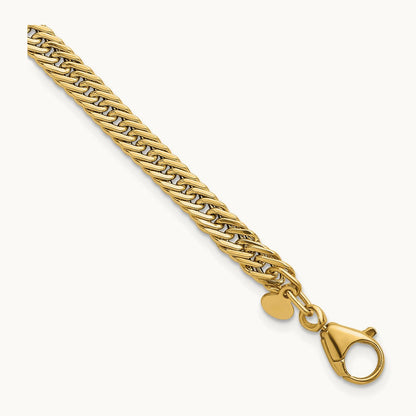 Polished 7.5in Fancy Hollow Link Bracelet, 14K