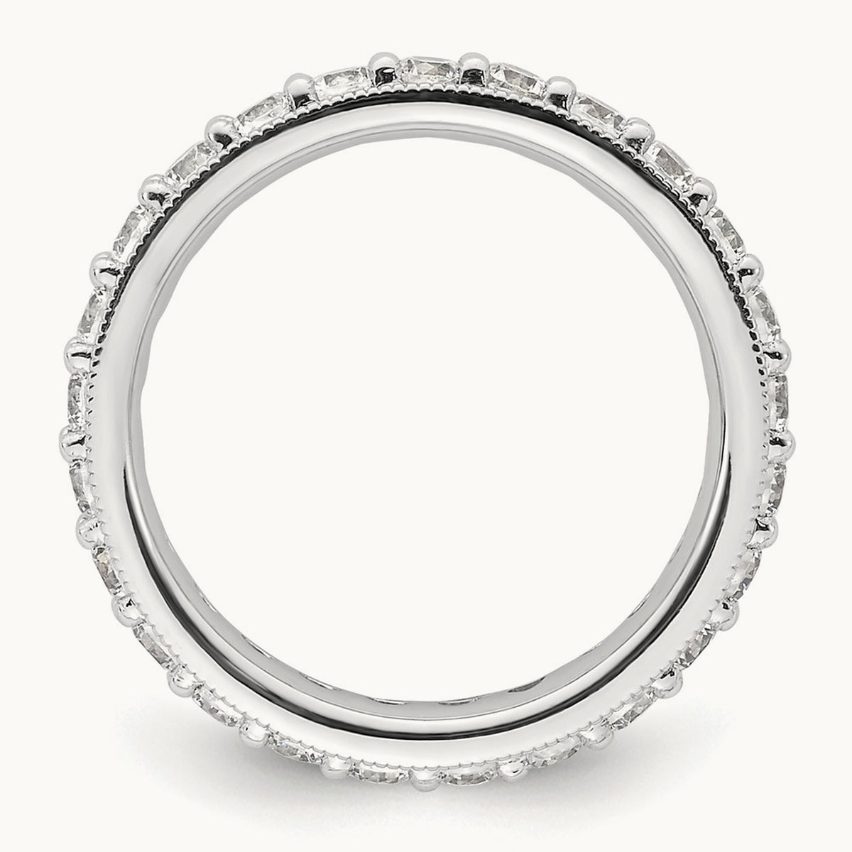 Polished Vintage Diamond Eternity Band, 1.00 ct tw — 14K White Gold