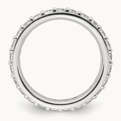 Polished Vintage Diamond Eternity Band, 1.00 ct tw — 14K White Gold