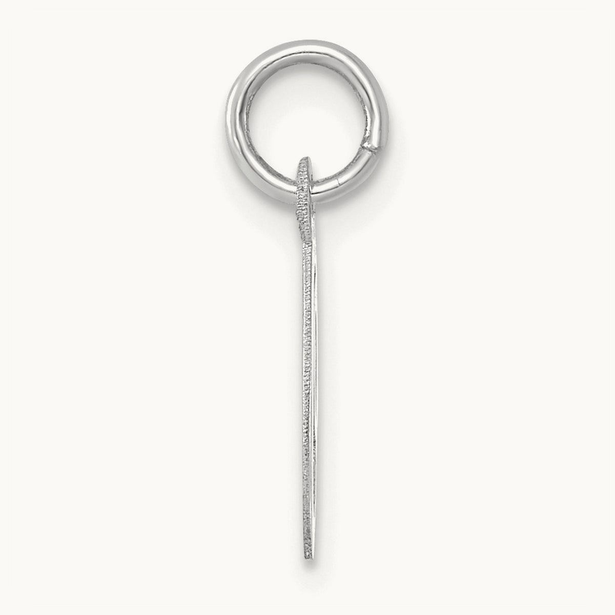 Small Script Letter O Initial Charm, 14K White Gold