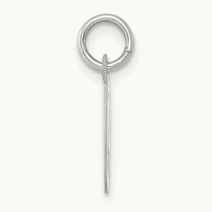 Small Script Letter O Initial Charm, 14K White Gold