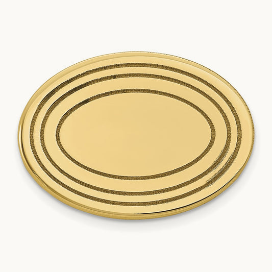 Men's Oval w/ Line Design Tie Tac, 14K