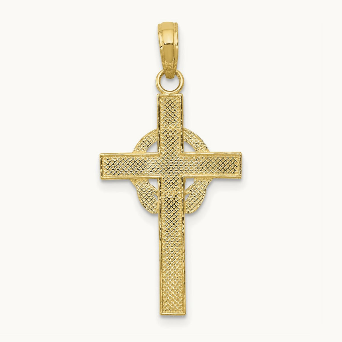 Polished Claddagh Cross Pendant — 14K Yellow Gold