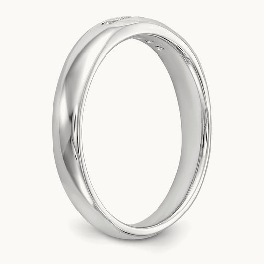 5-Stone Diamond Channel Band, 14K White Gold