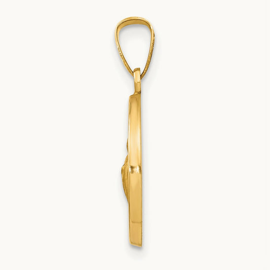 Polished and Satin St Jude Thaddeus Medal Hollow Pendant — 22mm