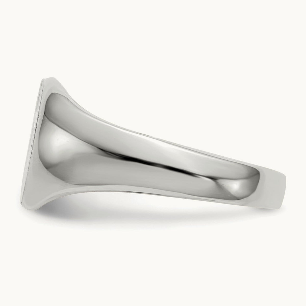 Closed Back Child's Signet Ring — 14K White Gold, 8.5x8.0mm, 3
