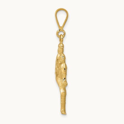Polished 3-D Pitcher Baseball Charm, 14K