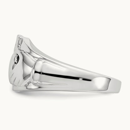 Ladies Claddagh Ring, 14K White Gold
