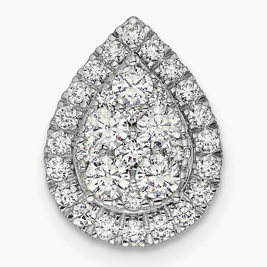 Teardrop Halo Chain Slide, 0.50 ct tw Lab-Grown Diamond