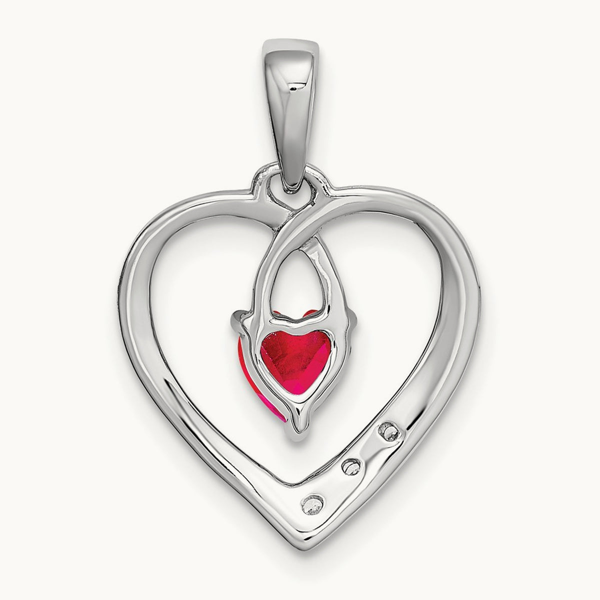 Ruby and Diamond Heart Pendant — photo set