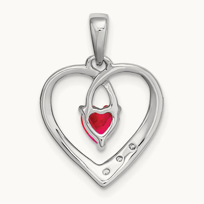 Ruby and Diamond Heart Pendant — photo set