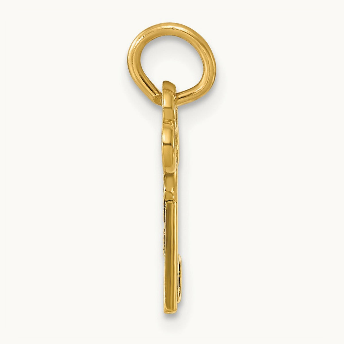 Key Initial Charm — 14K Yellow Gold, O