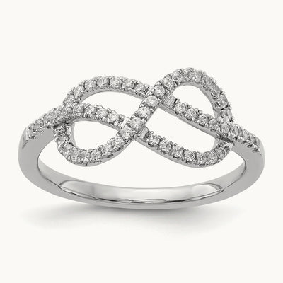 Diamond Celtic Knot Ring, 14K White Gold