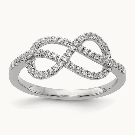 Diamond Celtic Knot Ring, 14K White Gold
