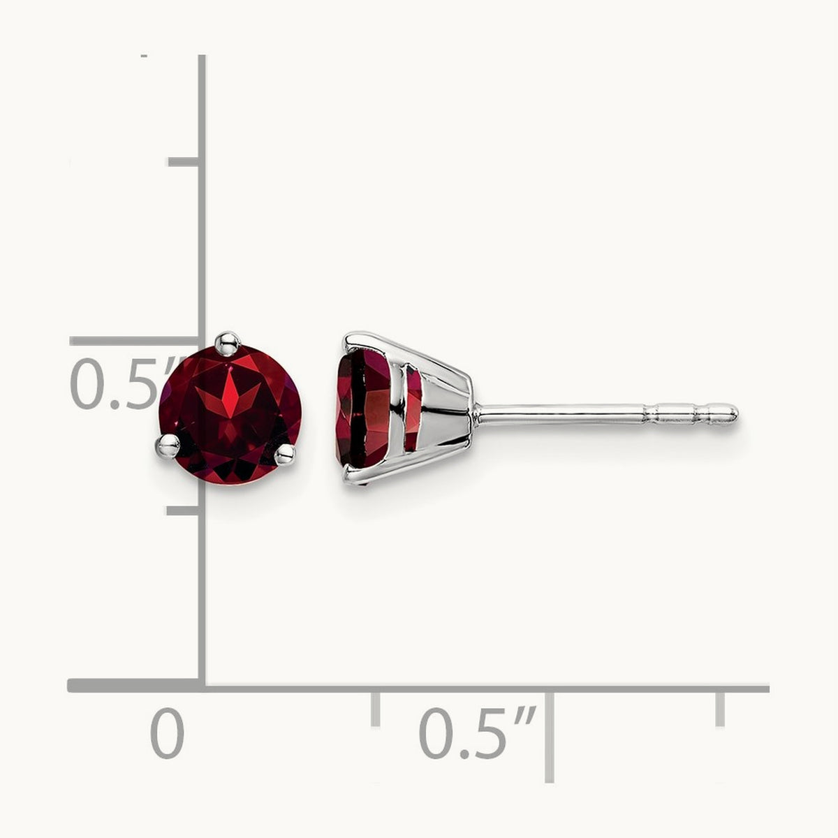 Round Garnet Earrings — 5.4mm