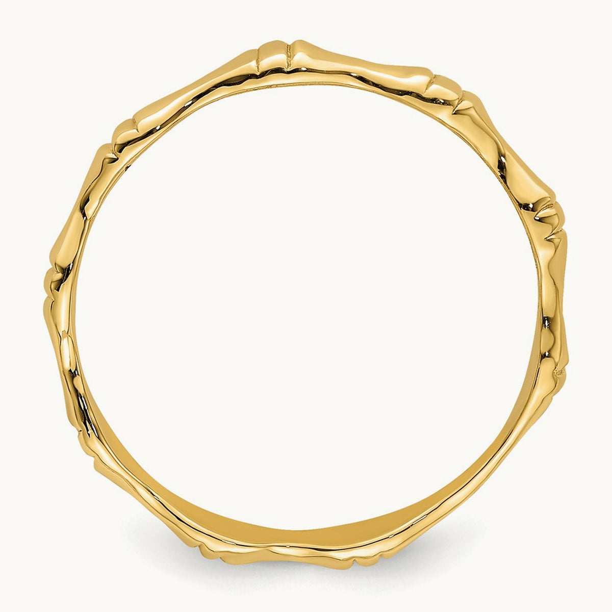 Polished Bamboo Band, 14K