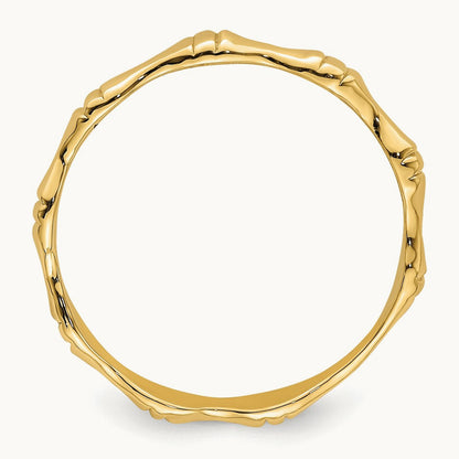 Polished Bamboo Band, 14K