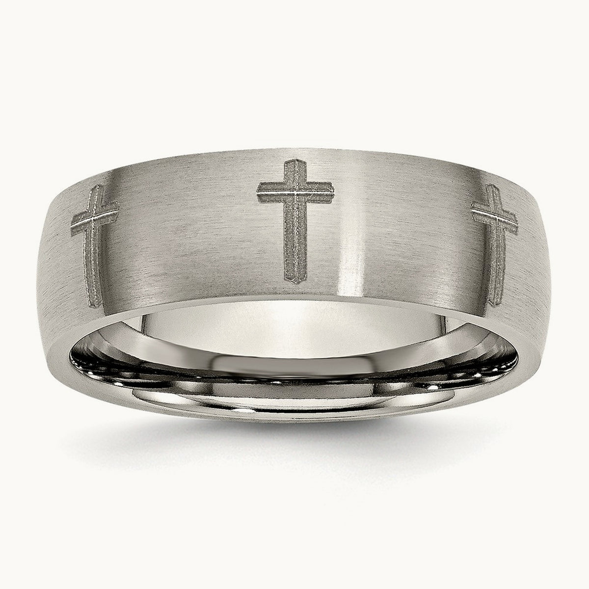Brushed Cross Laser Design Band — photo set