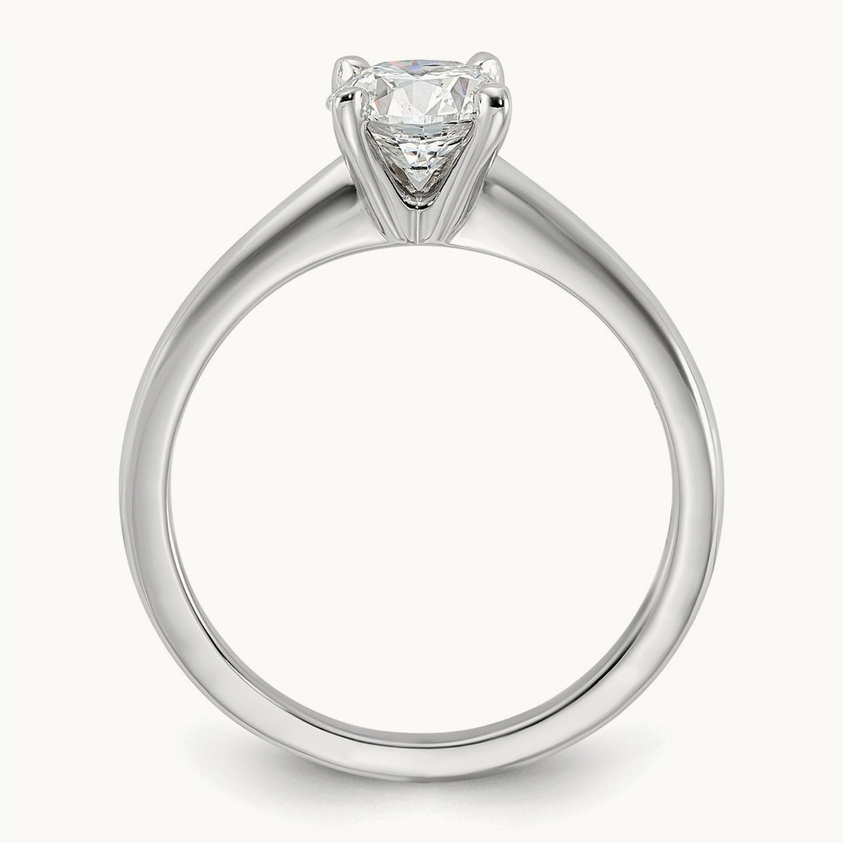 Round Solitaire Engagement Ring, 0.25-5.00 ct tw Lab-Grown Diamond — 1 ct, 14K White Gold