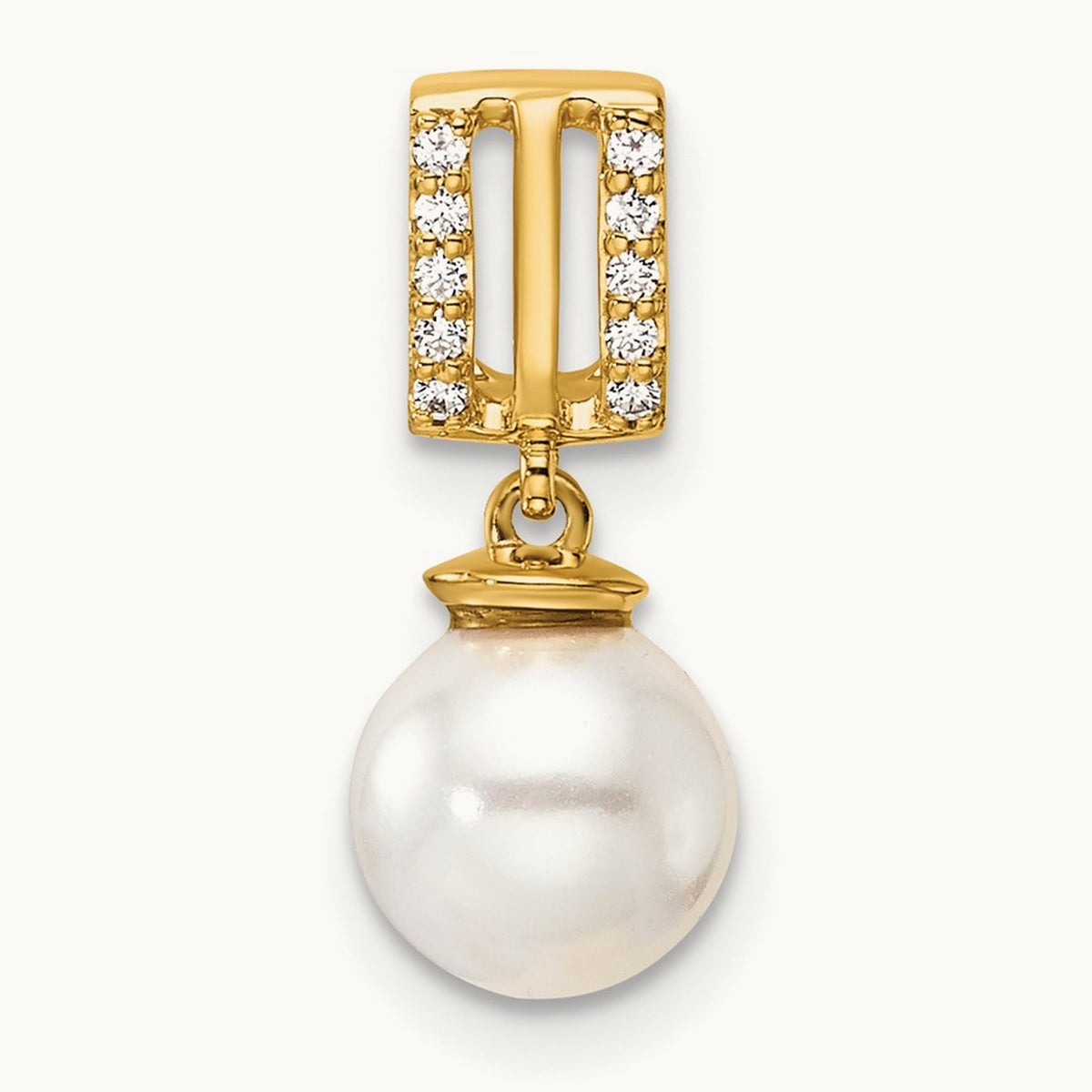 Polished Diamond and Pearl Chain Slide — photo set