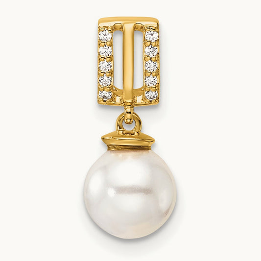 Polished Diamond and Pearl Chain Slide — photo set