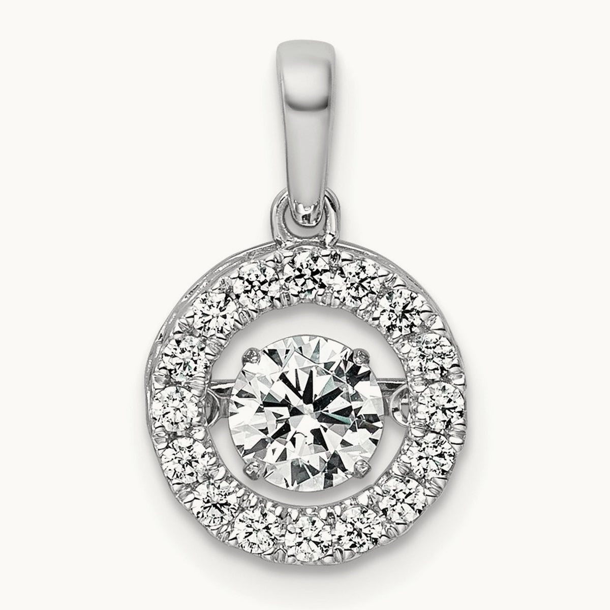 Vibrant Circle Pendant, 0.75-1.50 ct tw Lab-Grown Diamond — 3/4 ct, 14K White Gold