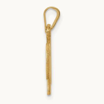 Script Letter W Initial Pendant, 14K Yellow Gold