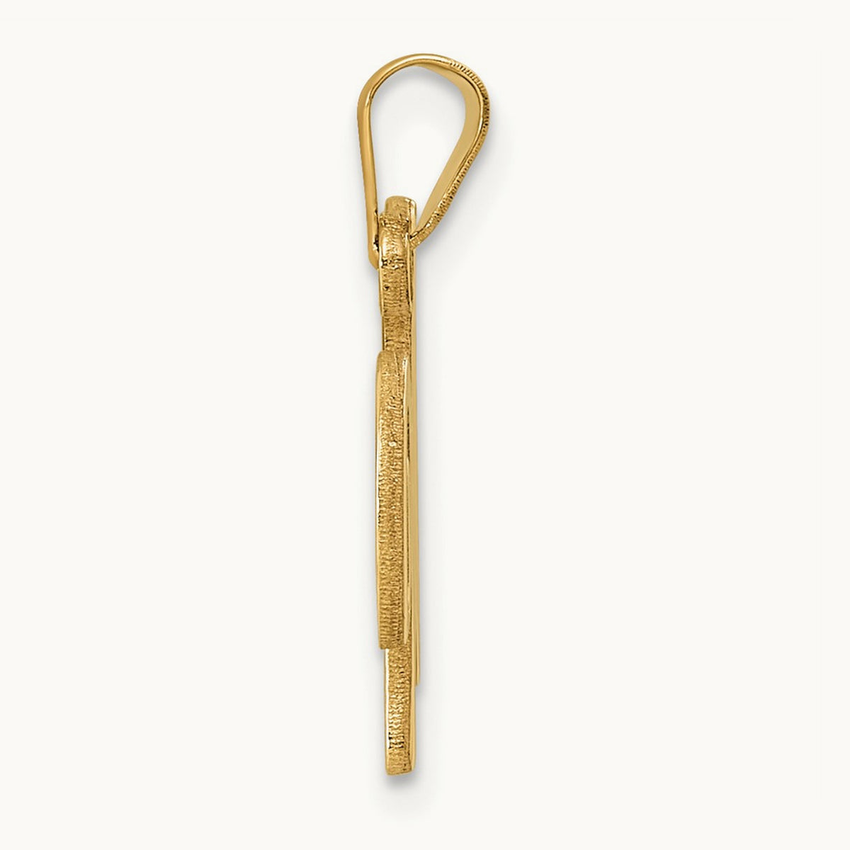 Script Letter W Initial Pendant, 14K Yellow Gold