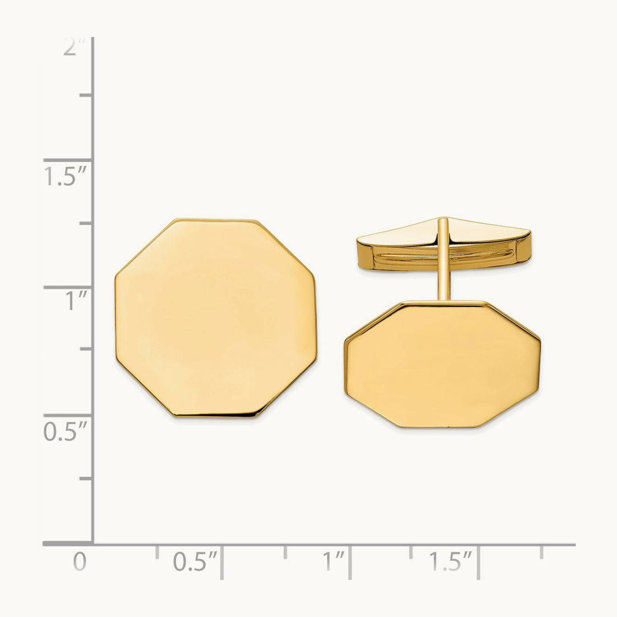 Men's Octagonal Cuff Links, 14K