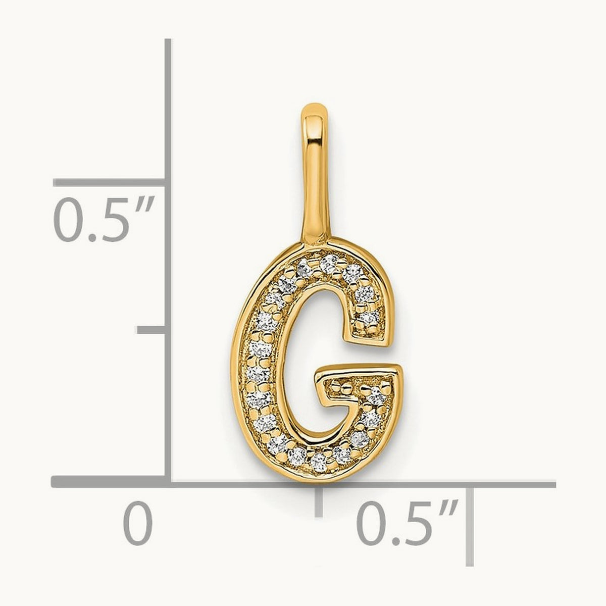 Diamond Letter G Initial Pendant, 14K Gold