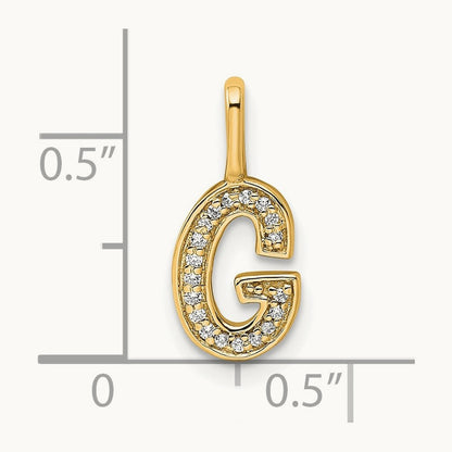 Diamond Letter G Initial Pendant, 14K Gold