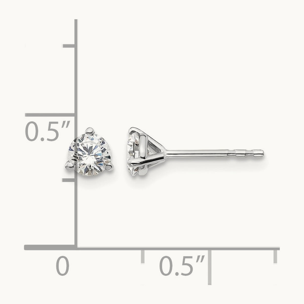 Round Stud Earrings, 0.10-6.00 ct tw Lab-Grown Diamond — 1/2 ct, Platinum