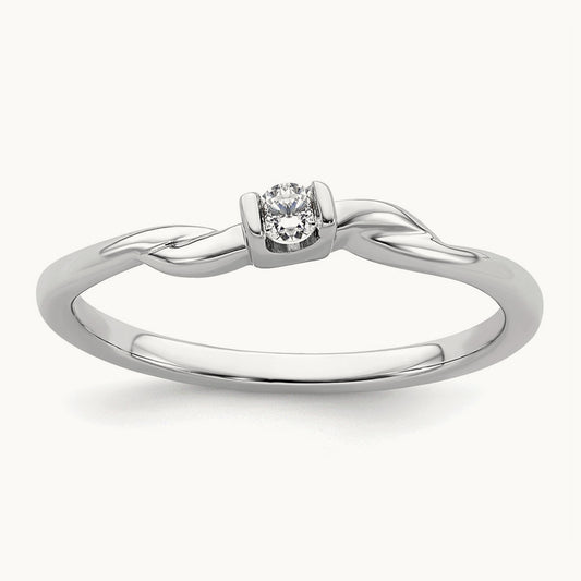 Petite Engagement Ring, 0.05 ct tw Lab-Grown Diamond