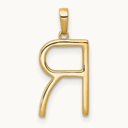 Diamond Letter R Initial Pendant, 14K