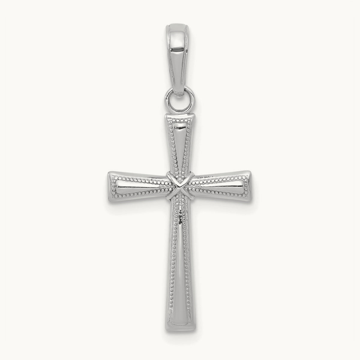 Diamond-cut X Cross Pendant — 14K White Gold