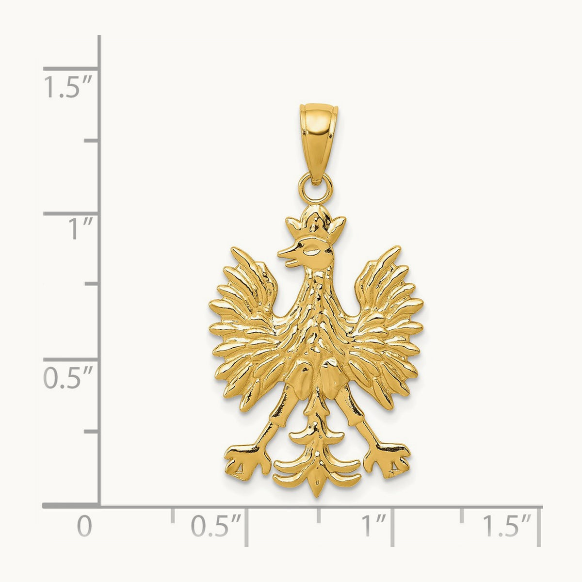 Phoenix Mythological Bird Charm, 14K