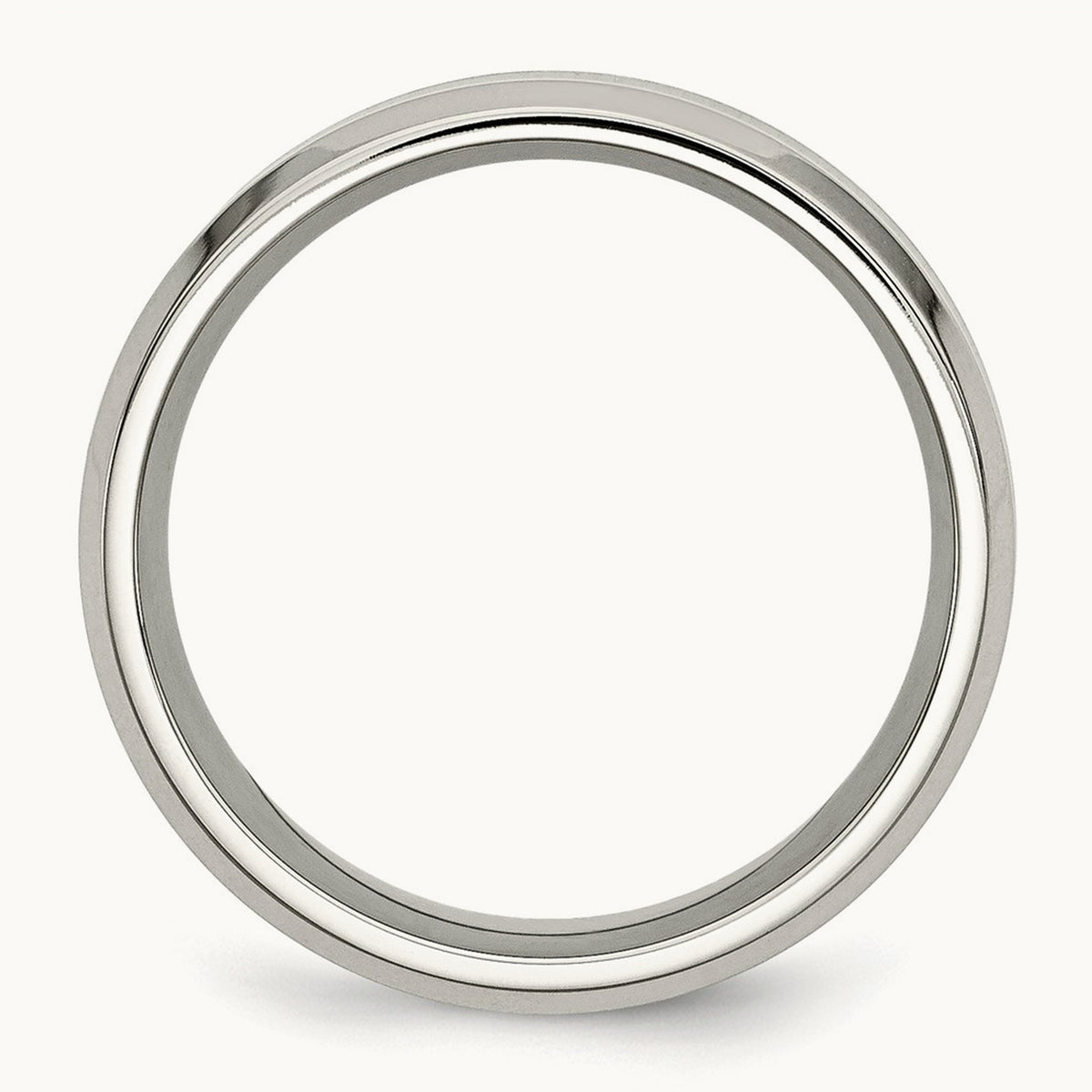 Polished Black Koa Wood Inlay Enameled Band, 8mm, Stainless Steel