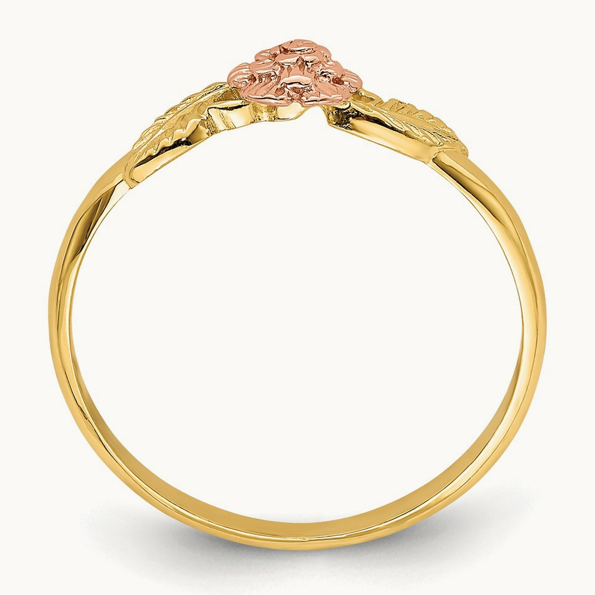 D/C Leaves w/ Flower Ring, 14K Two Tone